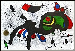 Joan Miro:  Le blier fleuri  1971, Lithographie originale grand format, astrologie, signe du zodiaque