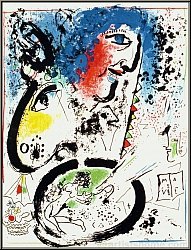 Marc Chagall: Auto-portrait  Ma vie  1960, Lithographie originale