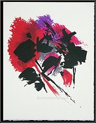 Alfred Manessier:  La tache rouge  Lithographie originale Mourlot
