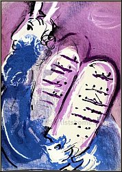 Marc Chagall: Mose III, 1956, Lithographie originale, Verve La Bible, Ancien Testament, 10 commandements