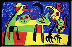 Joan Miro:  Le chien aboyant  la lune  1952, Lithographie originale
