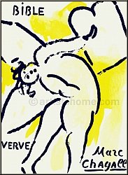 Marc Chagall: Verve La Bible 1956, page de titre, lithographie orig.