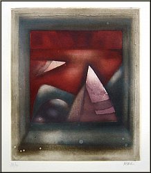 Michle Nedelec: Le Soir Gravure  l'eau-forte en couleurs, signe