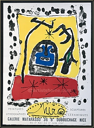 Joan Miro: Galerie Matarasso Nice 1957, Lithographie sur Arches filigran Mourlot - Affiches d'expositions