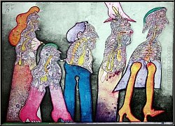 Bernhard Jaeger:  Dmnagement pour Francfort  1975, Lithographie