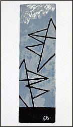 Georges Braque: Ciel gris I Couple d’oiseaux devant un arrire-plan gris bleu, 1959, Lithographie - uvre