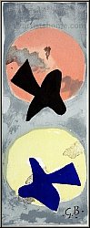 Georges Braque:  Soleil et lune II  Deux oiseaux, 1959, Lithographie
