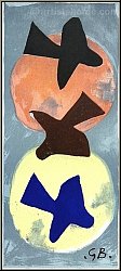 Georges Braque:  Soleil et lune I  Trois oiseaux, 1959, Lithographie