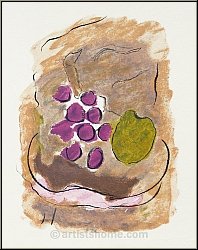 Georges Braque: Nature morte, 1962, Kronenhalle, Lithographie originale sur BFK Rives - uvre grav