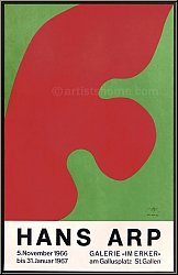 Jean Arp (Hans Arp): Affiche Erker Galerie St. Gallen, 1966, cachet de la succession, Lithographie originale