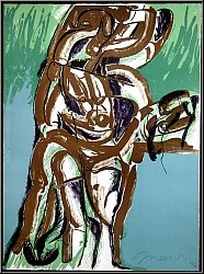 Rolf Szymanski: Lithographie  Spiegel III  (Miroir III) 1971, signe - Composition abstraite | uvre grav