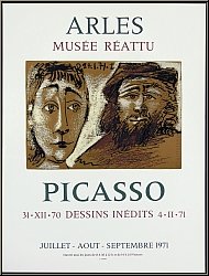 Pablo Picasso: Muse Rattu Arles, Dessins indits 1971, Affiche originale Mourlot - Estampes | Lithographies