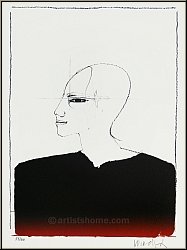 Paul Wunderlich: Profil avec Archaeopteryx, Lithographie 1994, signe