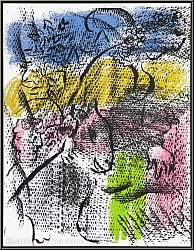 Marc Chagall: Composition pour XXe sicle 1970, Lithographie originale