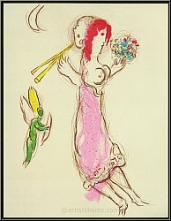 Marc Chagall:  Daphnis et Chlo  1960, Lithographie originale compos par l'artiste selon la nouvelle grecqu