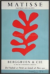 Henri Matisse: Affiche originale Berggruen & Cie 1953 Papiers dcoups, Mourlot - Affiches d'expositions