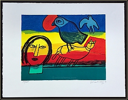 Guillaume Corneille: Sous les tropique, 2004, Lithographie originale sur la thme de l'arc-en-ciel, signe