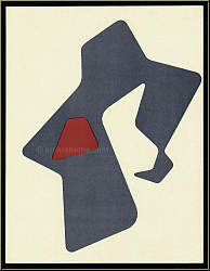 Jean Arp (Hans Arp):  Le Heaume  1951, Lithographie originale en gris-bleu et brun rouge - uvres imprimes