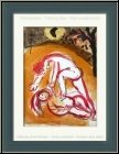 Marc Chagall: Cain et Abel, Lithographie originale Verve Bible 1960 - Le fratricide - uvre grav | estampes