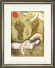 Marc Chagall: Booz se rveille et voit Ruth  ses pieds, Lithographie originale, Dessins pour La Bible, 1960
