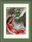 Marc Chagall: 've maudite par Dieu' Lithographie originale 1960, Dessins pour la Bible, Adam et Eve paradis
