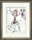 Marc Chagall: La Jongleuse Lithographie originale 1960, femme acrobate, entoure de fleurs qui la dcorent