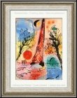 Marc Chagall: Vision de Paris, Tour Eiffel 1960, Lithographie originale - uvre graphique, gravures originales