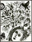Marc Chagall: Le couple devant l'arbre, 1960, Lithographie originale