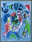 Marc Chagall: Bouquet de fleurs, Lithographie originale 1969 Mourlot