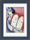 Marc Chagall: Moise IV, Tables de la loi, Lithographie originale, Verve La Bible 1956 | oeuvre graphique