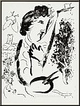 Marc Chagall: Devant le tableau Lithographie originale 1963, Mourlot