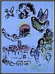 Marc Chagall:  Nocturne  Vence  Lithographie originale 1963 Mourlot