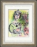 Marc Chagall:  Le Clown fleuri  Lithographie originale, 1963 Mourlot