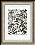 Marc Chagall: Le Couple  l'Arbre 1963, deux amants en t, lithographie originale en noir (Mourlot n 397)