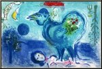 Marc Chagall: Lithographie originale  Paysage au Coq , 1958