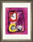 Marc Chagall: Lithographie originale La Fentre 1957, femme  la fentre, le soleil et la lune ont rendez-vo