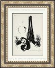 Marc Chagall: Mre et enfant  la Tour Eiffel 1954, Lithographie originale Derriere le miroir 66-67-68 Paris