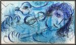 Marc Chagall: Le Joueur de Flte, 1957, Lithographie originale Mourlot