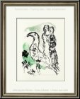 Marc Chagall: Lithographie originale  lgie des alizs  1969 Couple et oiseau (ibis) oeuvre grav | Estampe