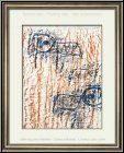 Max Ernst: Lithographie originale  Ttes d'aigles , 1962, imprime en bleu, orange et ocre chez Mourlot