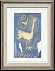Georges Braque: Lithographie Couple d'oiseaux  Deux paons  1952, frontispice en bleu lavande pour Verve