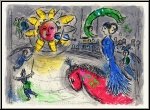 Marc Chagall:  Soleil au Cheval rouge  Lithographie originale 1979