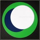 Genevive Claisse: Srigraphie  Cercles  sur fond noir, Denise Ren