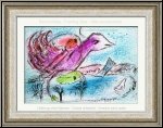 Marc Chagall: La Baie 1962, Lithographie originale, vacances en bord de mer, couple d’amoureux | uvre grav