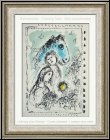 Marc Chagall:  Cheval bleu au Couple  1982, Lithographie originale, Hommage  Aim and Marguerite Maeght